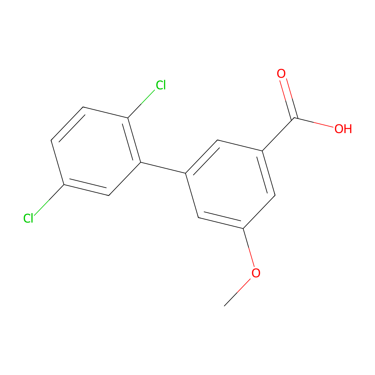 3-(2,5-Dichlorophenyl)-5-methoxybenzoic acid molecular structure, CAS 1262007-22-6