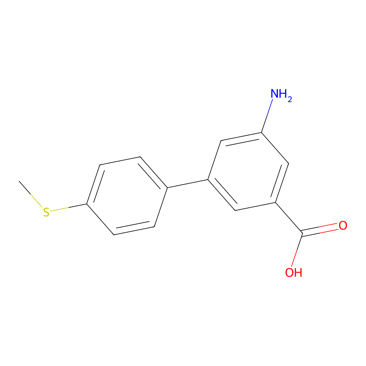 3-Amino-5-(4-methylthiophenyl)benzoic acid molecular structure, CAS 1262007-34-0