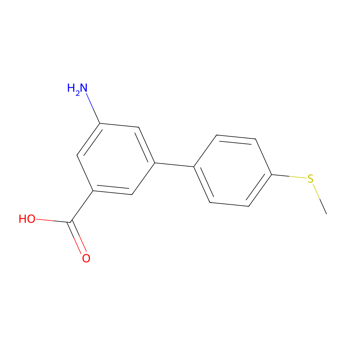 3-Amino-5-(4-methylthiophenyl)benzoic acid molecular structure, CAS 1262007-34-0