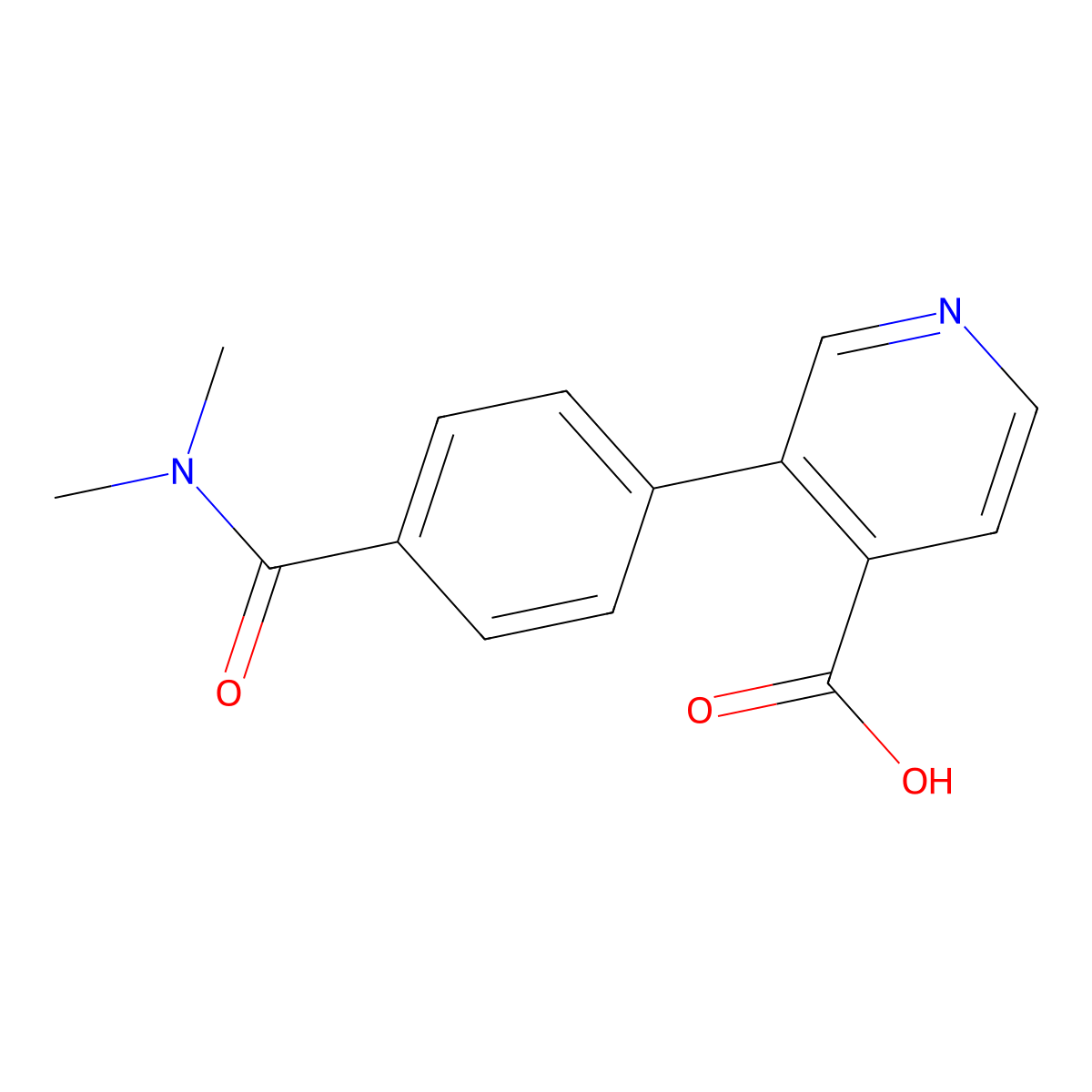 3-[4-(Dimethylcarbamoyl)phenyl]pyridine-4-carboxylic acid molecular structure, CAS 1262007-52-2