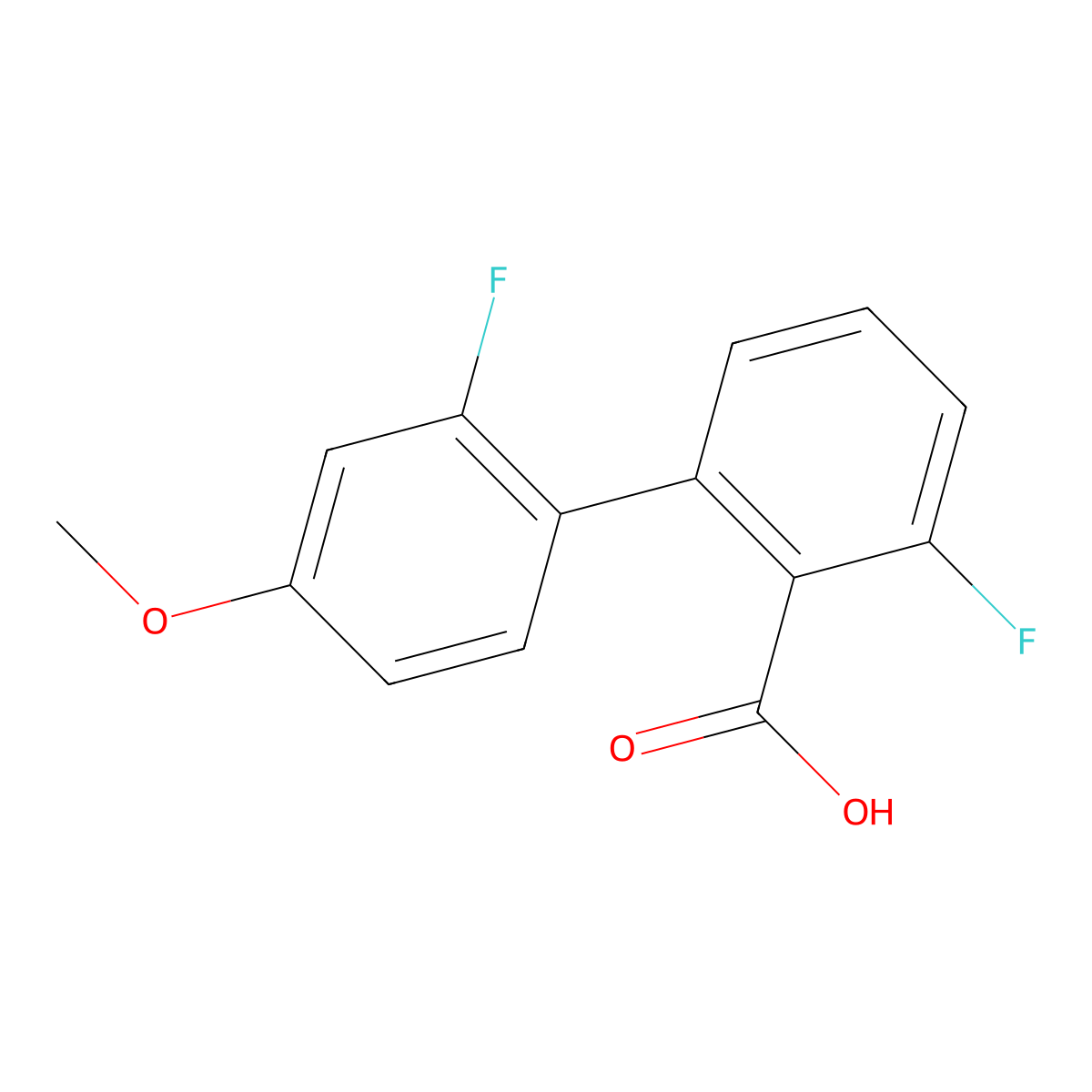 6-Fluoro-2-(2-fluoro-4-methoxyphenyl)benzoic acid molecular structure, CAS 1262007-87-3