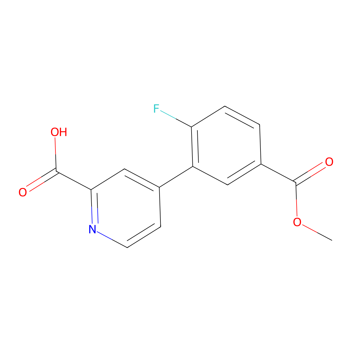 4-(2-Fluoro-5-methoxycarbonylphenyl)picolinic acid molecular structure, CAS 1262008-31-0
