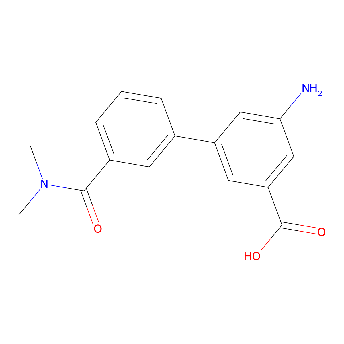 3-Amino-5-[3-(N,N-dimethylaminocarbonyl)phenyl]benzoic acid molecular structure, CAS 1262008-34-3