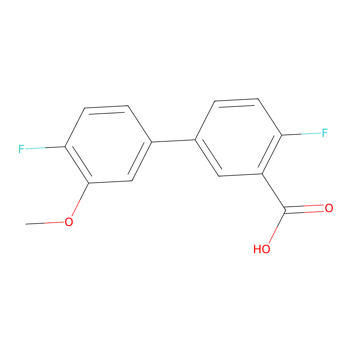 2-Fluoro-5-(4-fluoro-3-methoxyphenyl)benzoic acid molecular structure, CAS 1262008-43-4