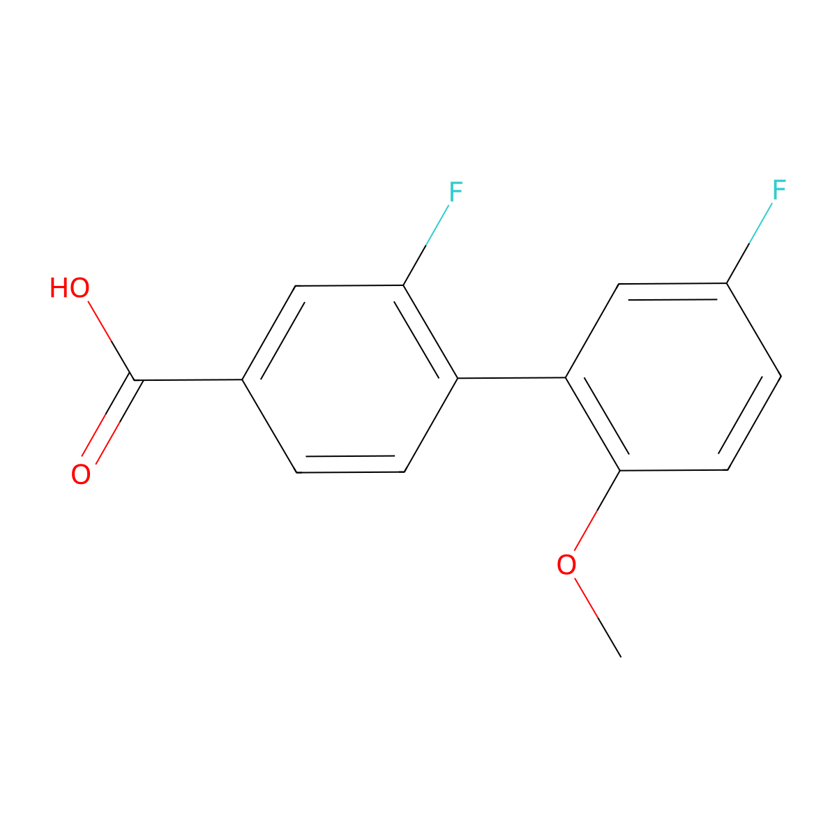 3-Fluoro-4-(5-fluoro-2-methoxyphenyl)benzoic acid molecular structure, CAS 1262008-58-1