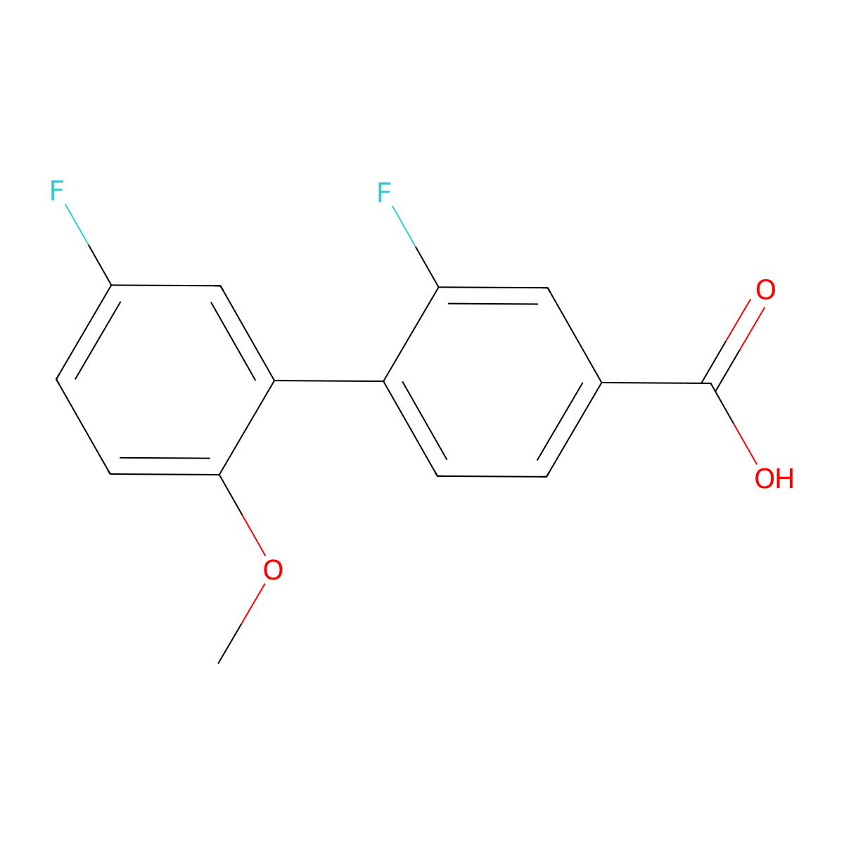 3-Fluoro-4-(5-fluoro-2-methoxyphenyl)benzoic acid molecular structure, CAS 1262008-58-1
