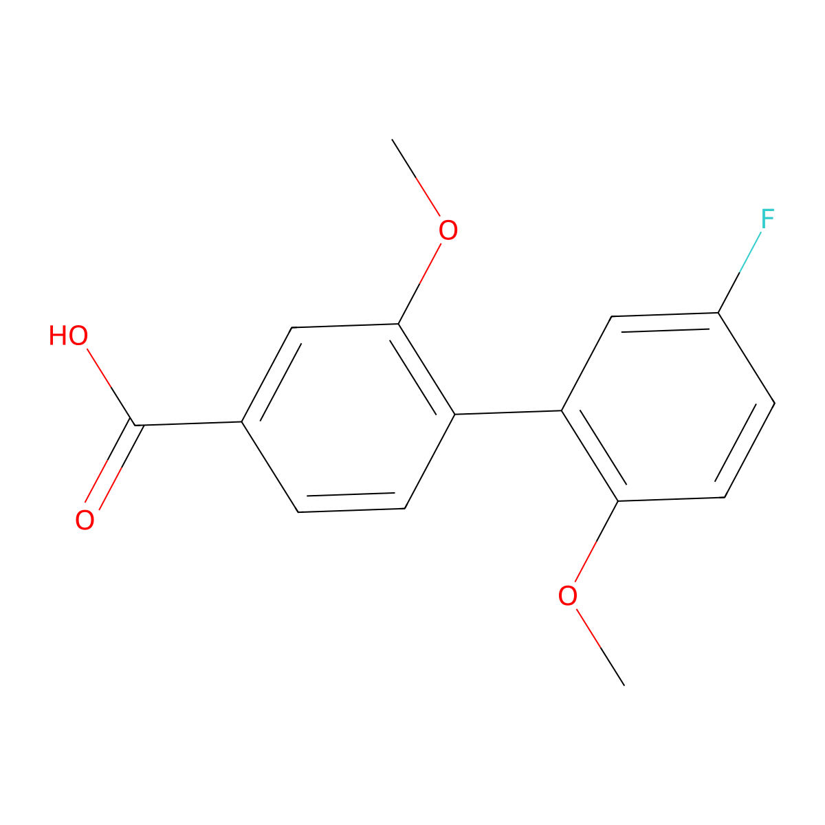 4-(5-Fluoro-2-methoxyphenyl)-3-methoxybenzoic acid molecular structure, CAS 1262008-72-9