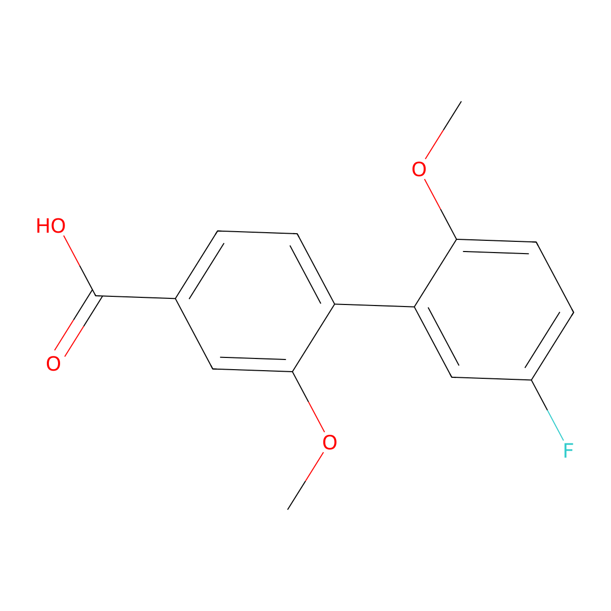 4-(5-Fluoro-2-methoxyphenyl)-3-methoxybenzoic acid molecular structure, CAS 1262008-72-9