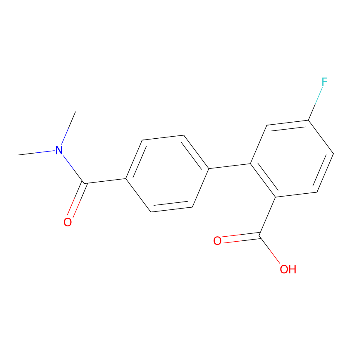 2-[4-(N,N-Dimethylaminocarbonyl)phenyl]-4-fluorobenzoic acid molecular structure, CAS 1262008-84-3