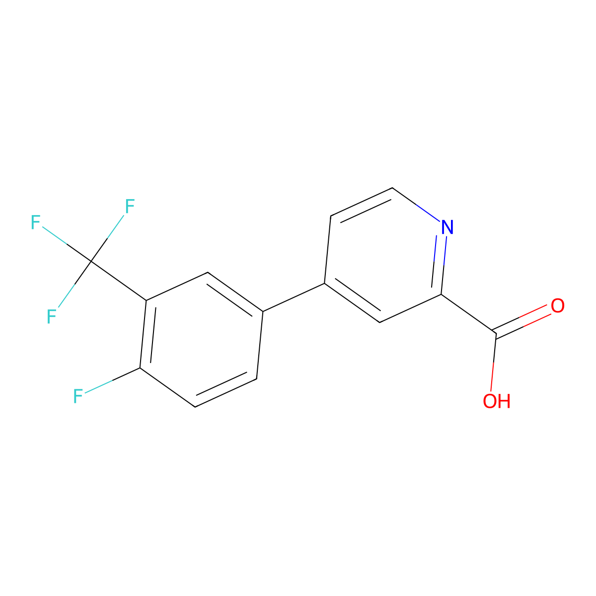 4-(4-Fluoro-3-trifluoromethylphenyl)picolinic acid molecular structure, CAS 1262008-89-8