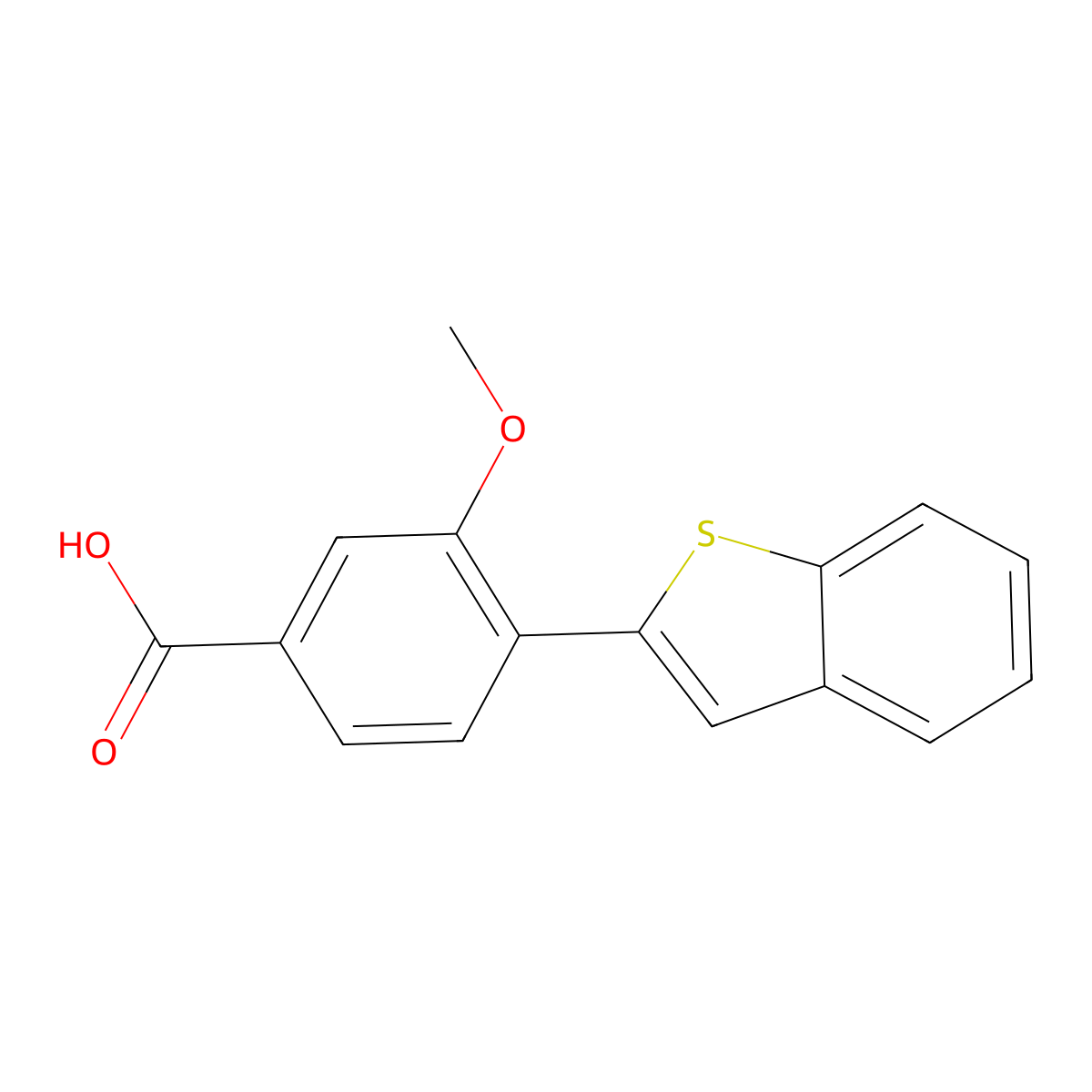 4-[Benzo(b)thiophen-2-yl]-3-methoxybenzoic acid molecular structure, CAS 1262008-96-7
