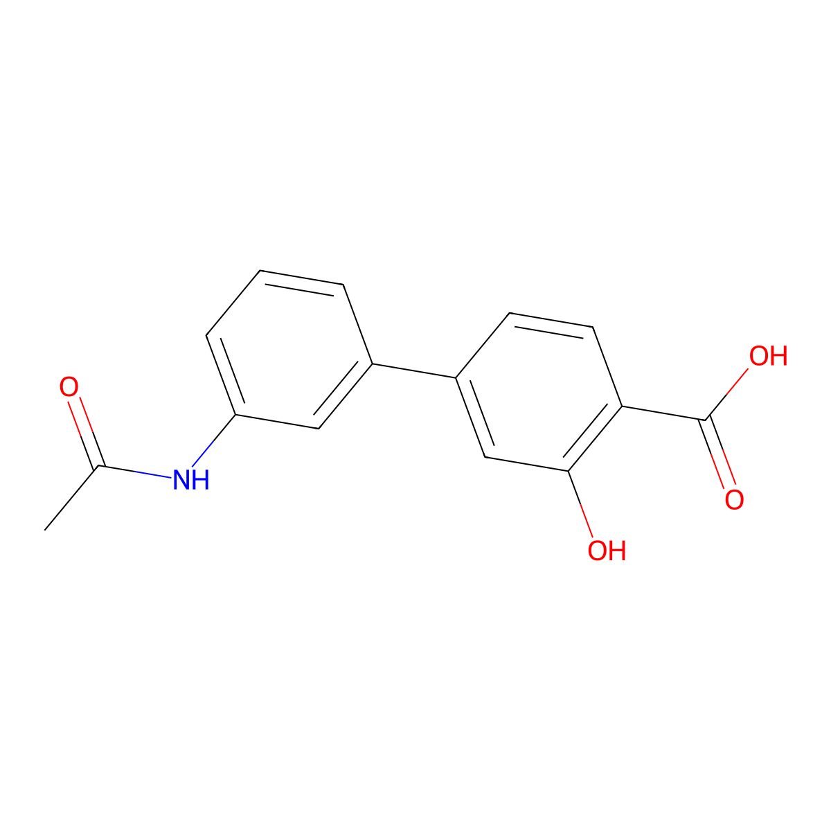 4-(3-Acetylaminophenyl)-2-hydroxybenzoic acid molecular structure, CAS 1262009-30-2