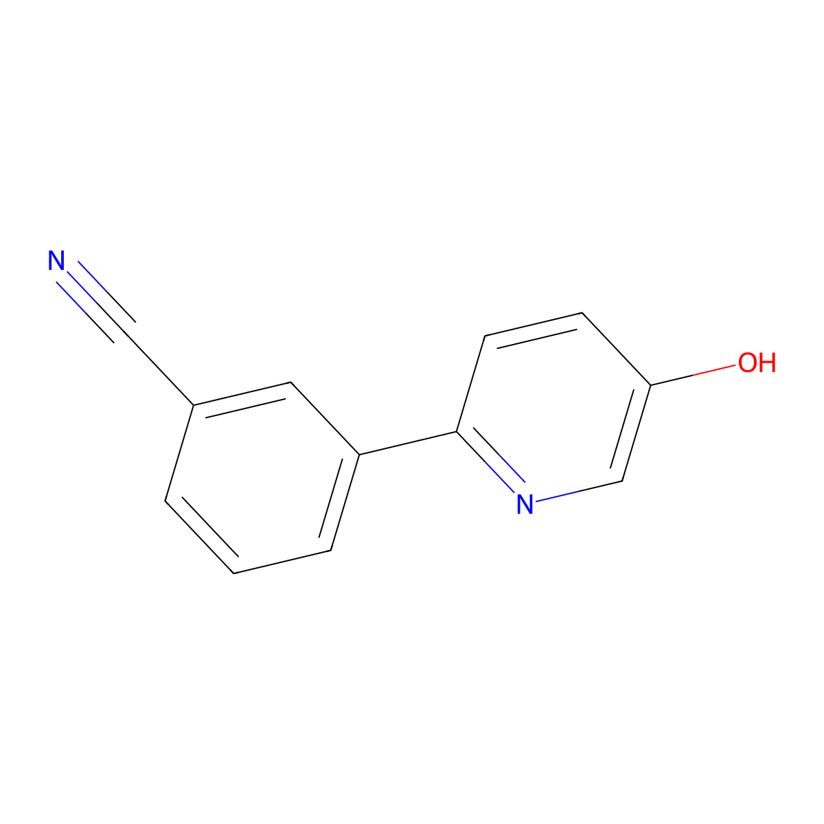 3-(5-Hydroxypyridin-2-yl)benzonitrile molecular structure, CAS 1262009-38-0