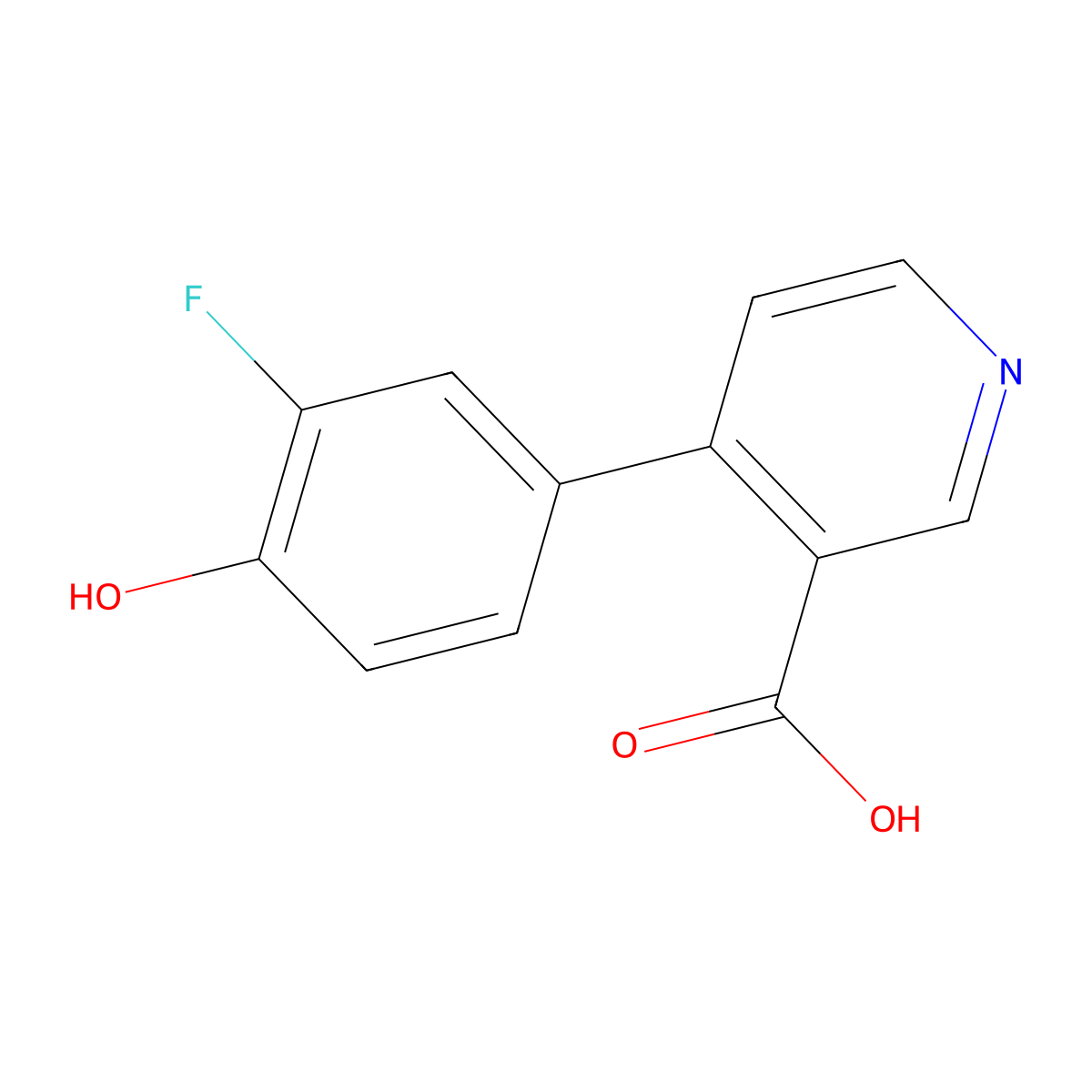 4-(3-Fluoro-4-hydroxyphenyl)nicotinic acid molecular structure, CAS 1262009-51-7