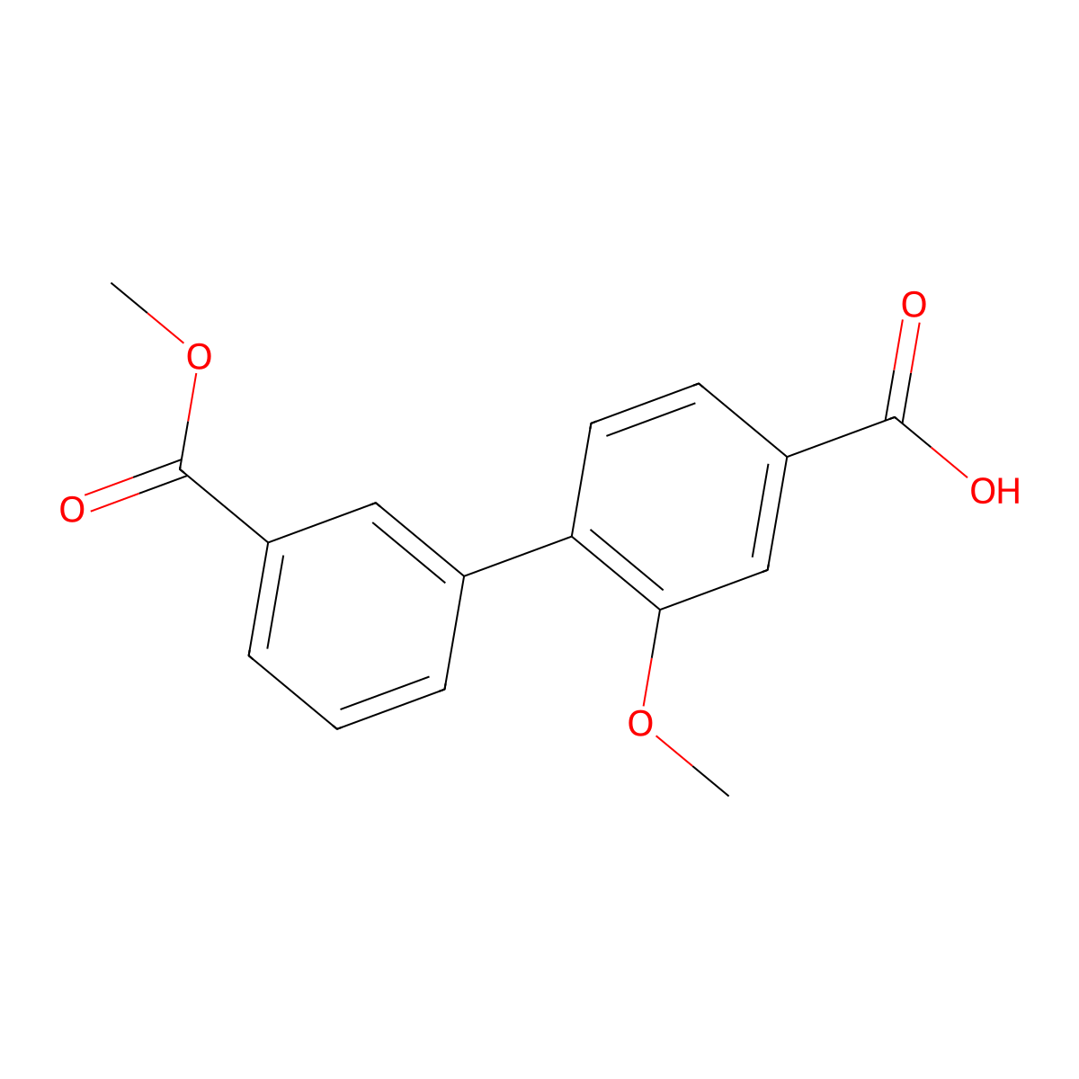 4-(3-Methoxycarbonylphenyl)-3-methoxybenzoic acid molecular structure, CAS 1262009-58-4