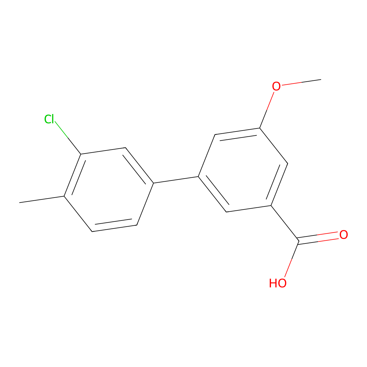 3-(3-Chloro-4-methylphenyl)-5-methoxybenzoic acid molecular structure, CAS 1262009-63-1