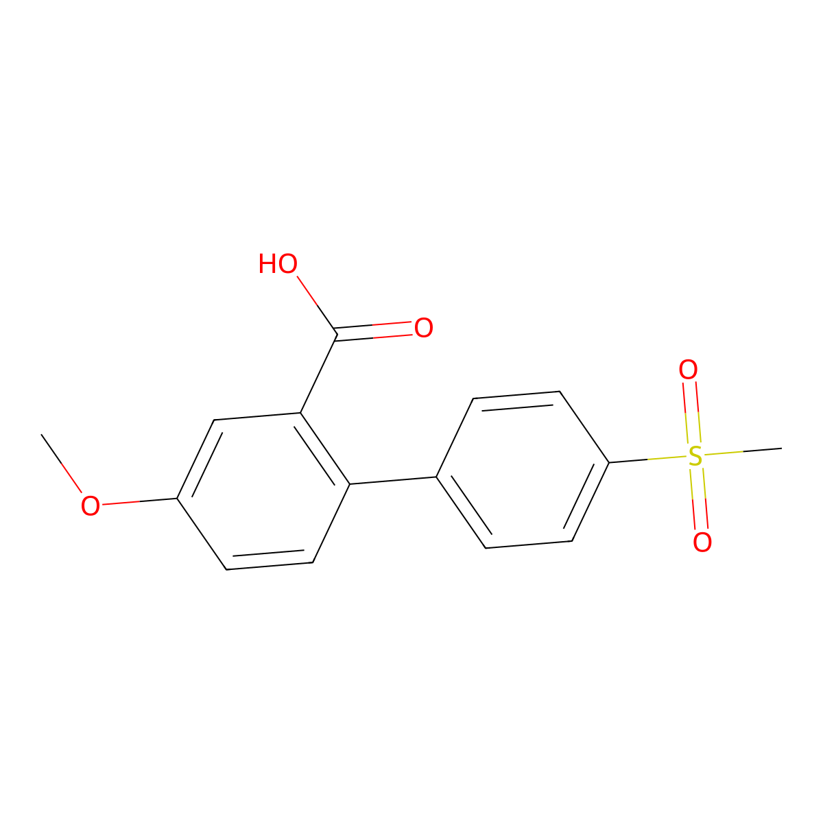 5-Methoxy-2-(4-methylsulfonylphenyl)benzoic acid molecular structure, CAS 1262009-64-2