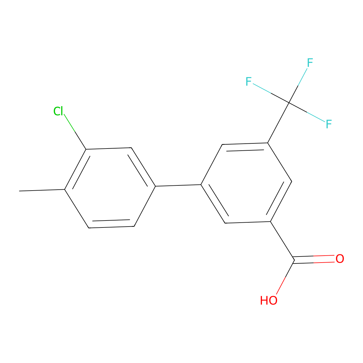 3-(3-Chloro-4-methylphenyl)-5-trifluoromethylbenzoic acid molecular structure, CAS 1262009-67-5