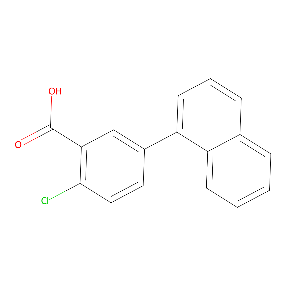 2-Chloro-5-(naphthalen-1-yl)benzoic acid molecular structure, CAS 1262009-68-6