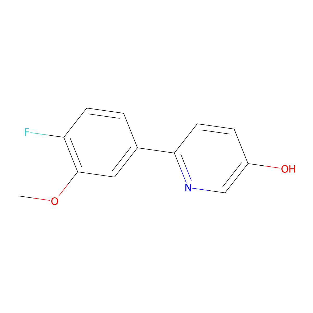 6-(4-Fluoro-3-methoxyphenyl)pyridin-3-ol molecular structure, CAS 1262009-79-9