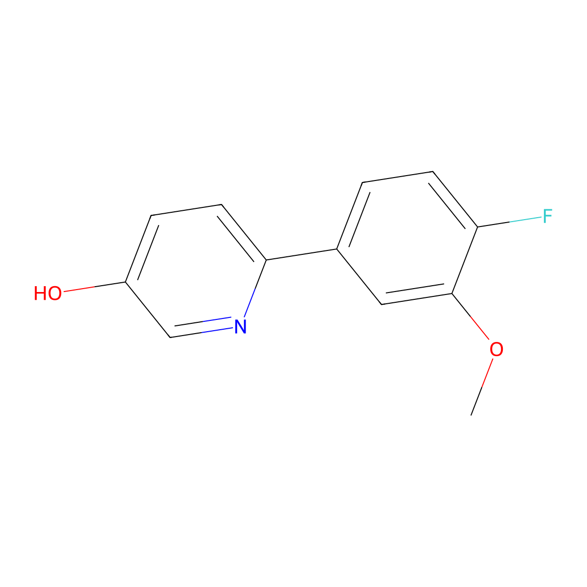 6-(4-Fluoro-3-methoxyphenyl)pyridin-3-ol molecular structure, CAS 1262009-79-9