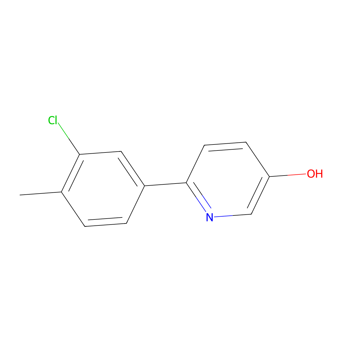 6-(3-Chloro-4-methylphenyl)pyridin-3-ol molecular structure, CAS 1262009-86-8