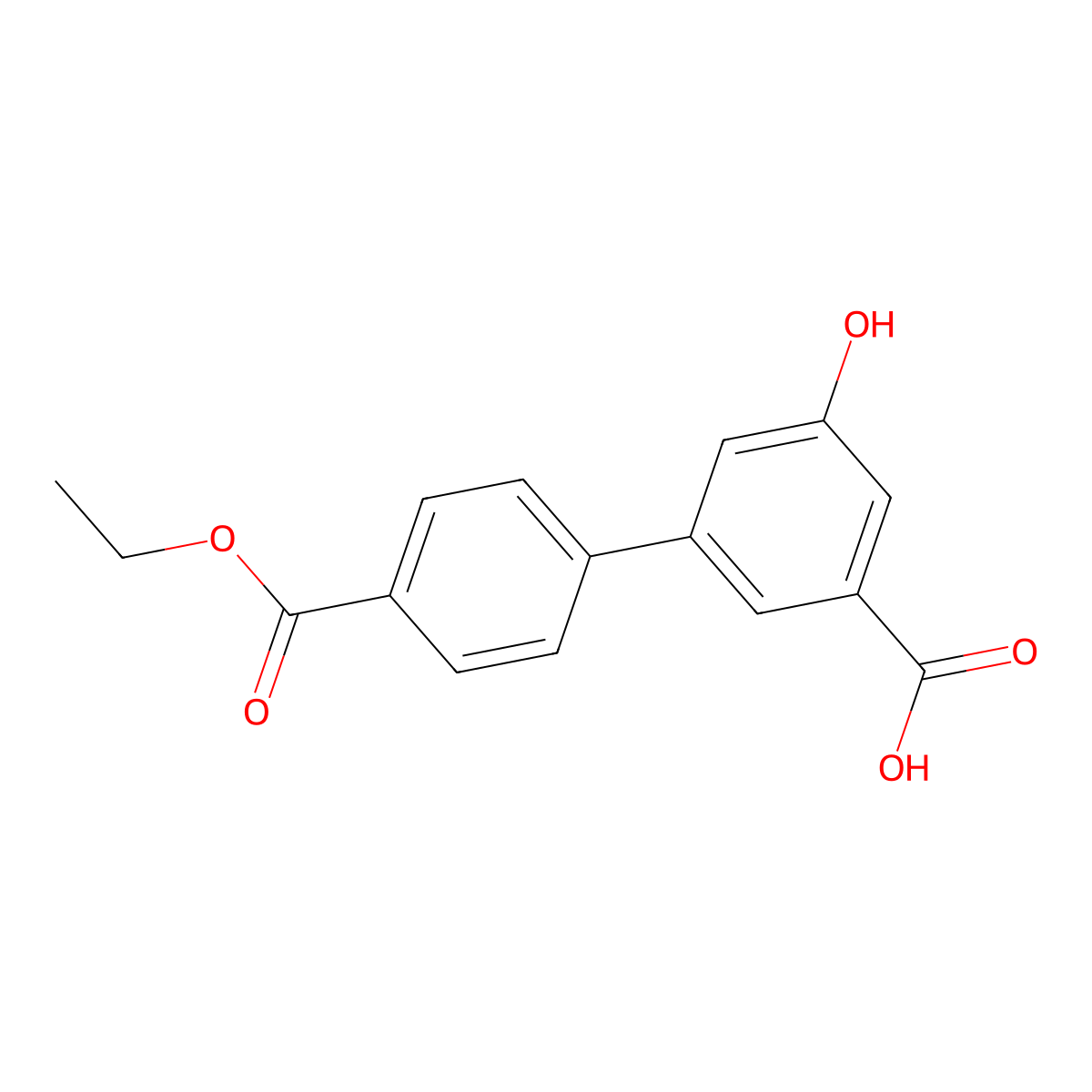 3-(4-Ethoxycarbonylphenyl)-5-hydroxybenzoic acid molecular structure, CAS 1262010-10-5