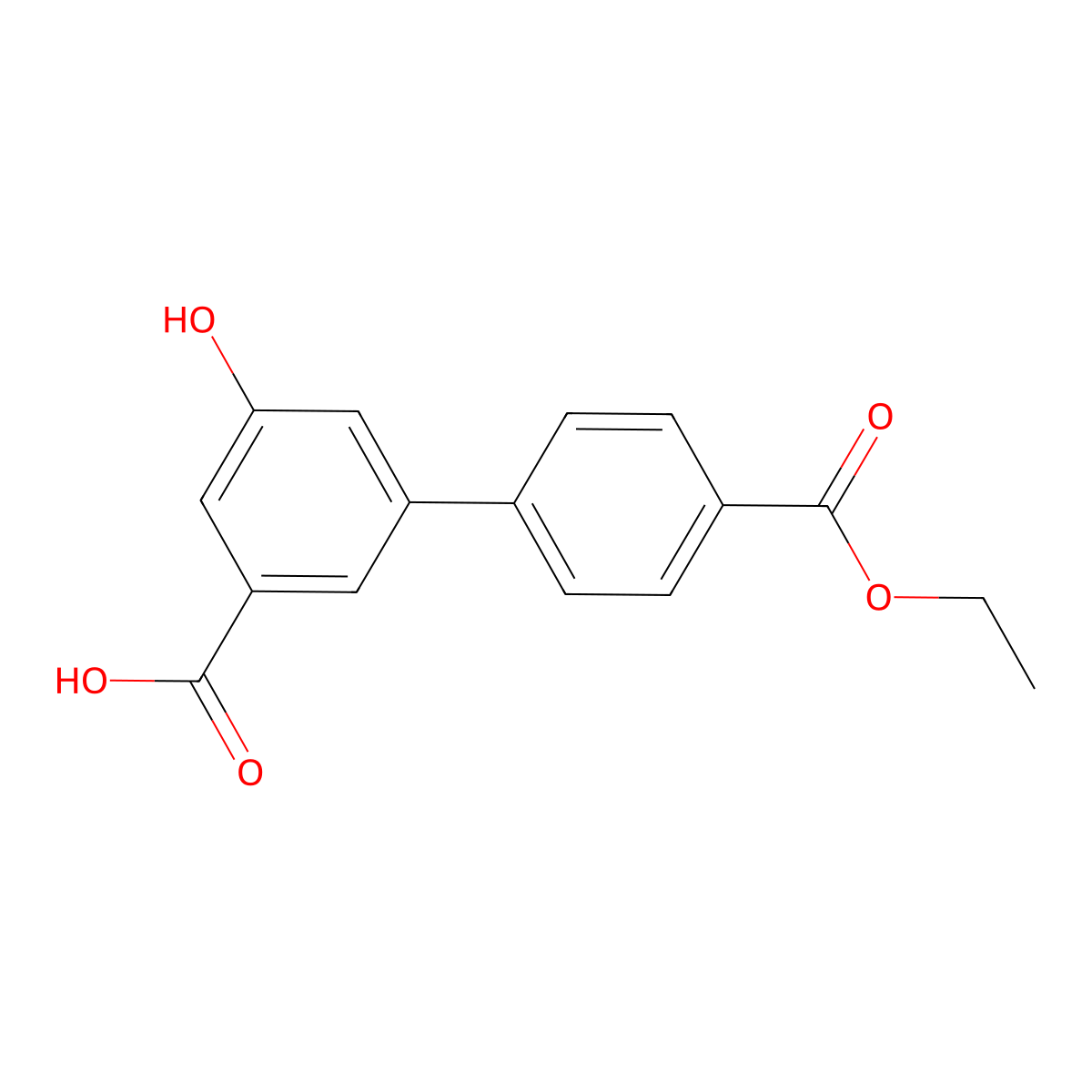 3-(4-Ethoxycarbonylphenyl)-5-hydroxybenzoic acid molecular structure, CAS 1262010-10-5