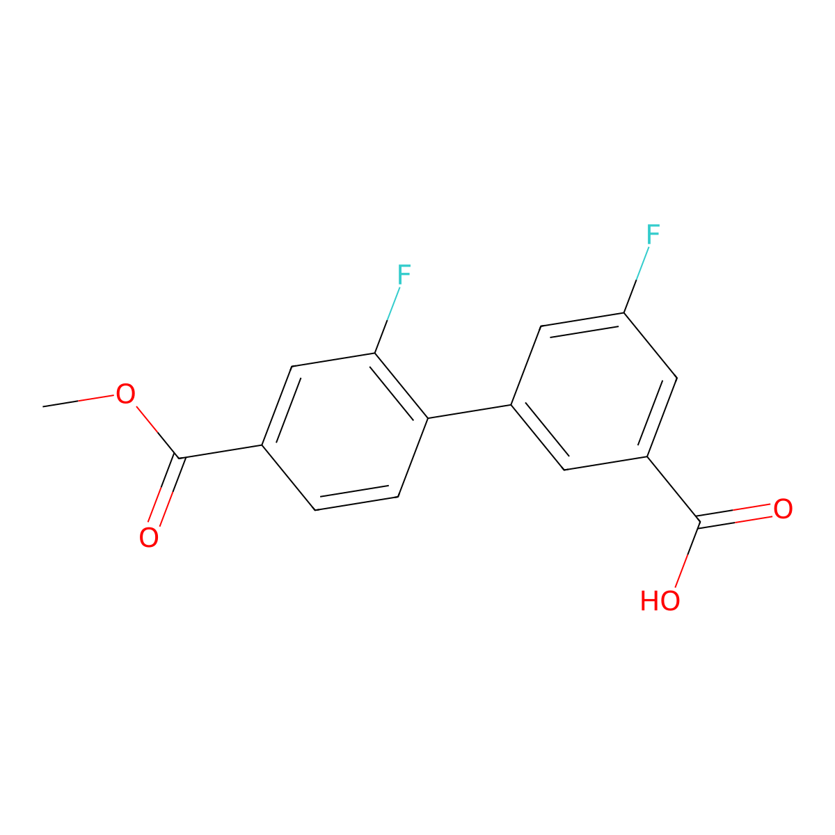 5-Fluoro-3-(2-fluoro-4-methoxycarbonylphenyl)benzoic acid molecular structure, CAS 1262010-13-8