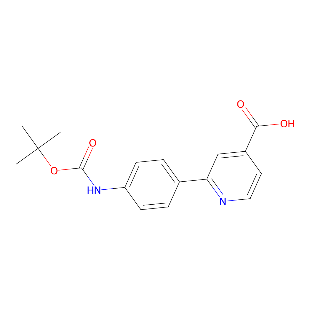 2-(4-BOC-Aminophenyl)isonicotinic acid molecular structure, CAS 1262010-16-1