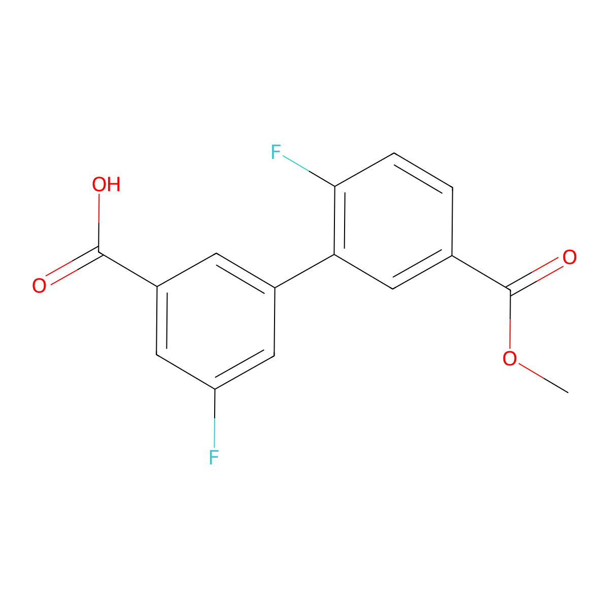 5-Fluoro-3-(2-fluoro-5-methoxycarbonylphenyl)benzoic acid molecular structure, CAS 1262010-18-3