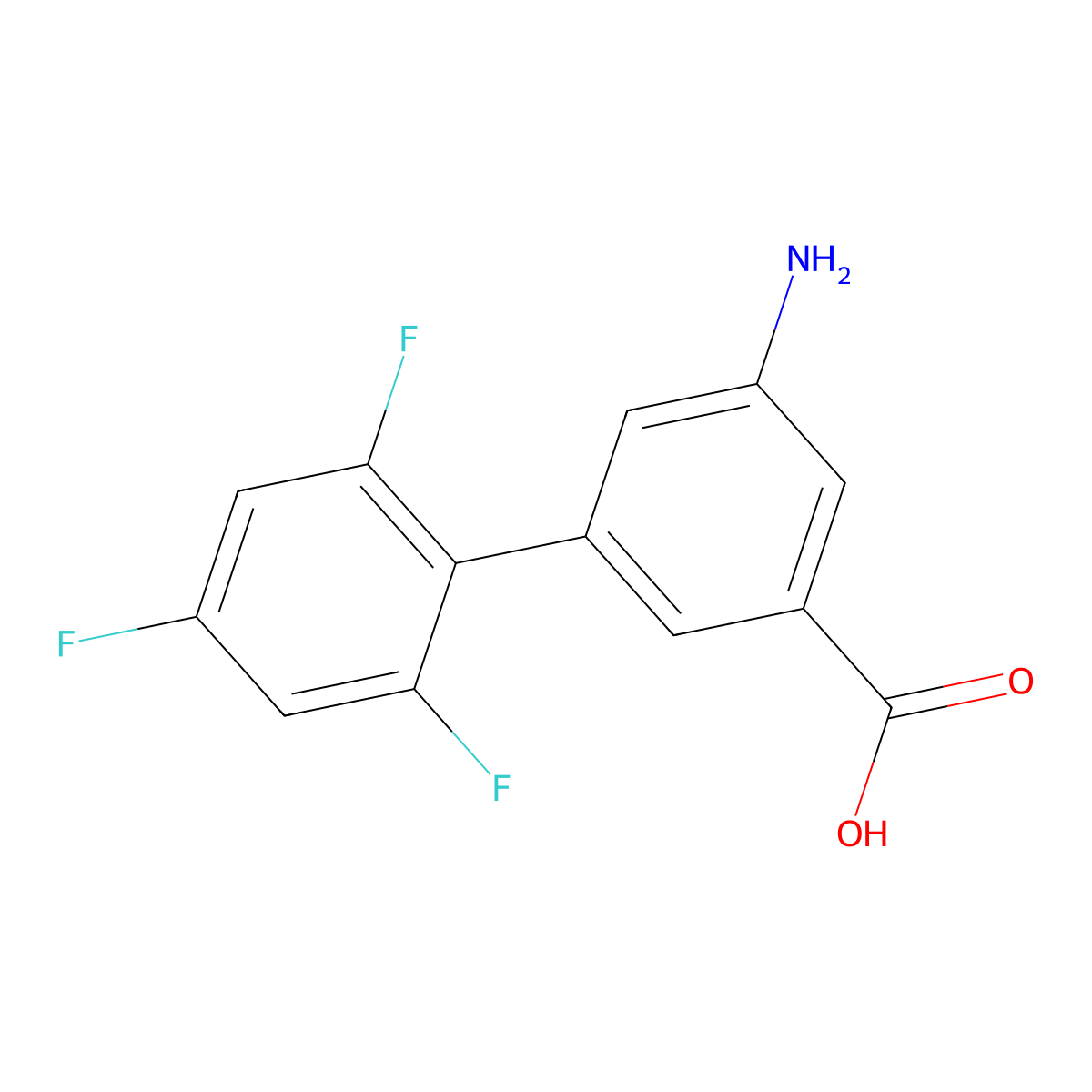 3-Amino-5-(2,4,6-trifluorophenyl)benzoic acid molecular structure, CAS 1262010-30-9