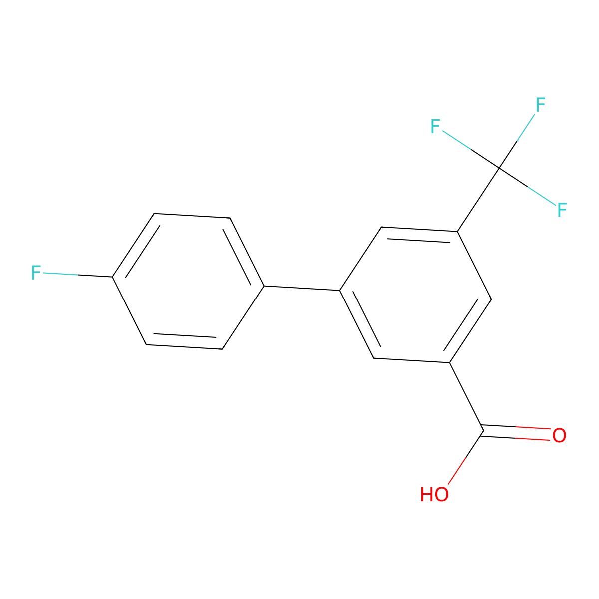 3-(4-Fluorophenyl)-5-trifluoromethylbenzoic acid molecular structure, CAS 1262010-56-9