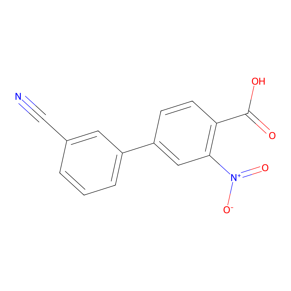 4-(3-Cyanophenyl)-2-nitrobenzoic acid molecular structure, CAS 1262010-71-8