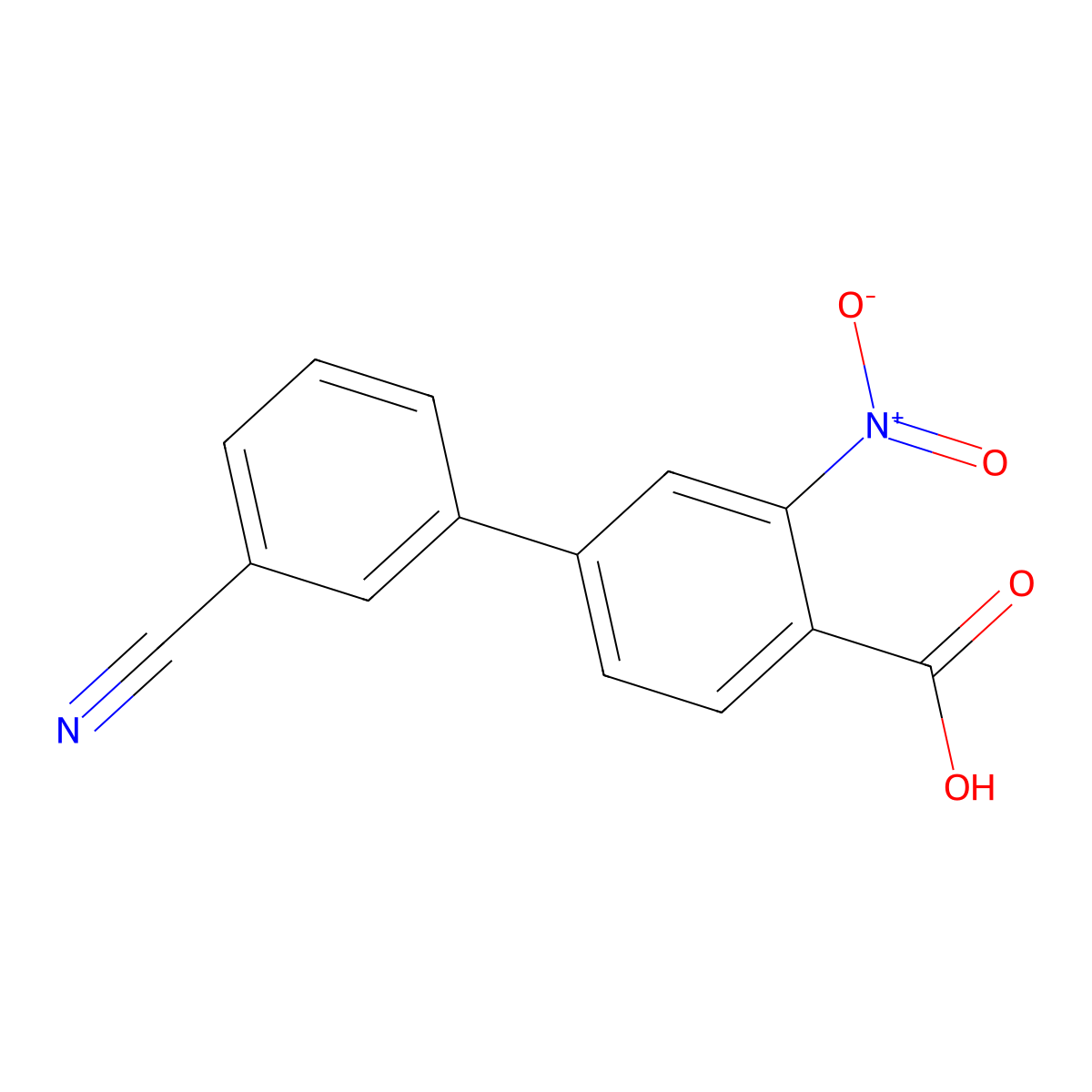 4-(3-Cyanophenyl)-2-nitrobenzoic acid molecular structure, CAS 1262010-71-8