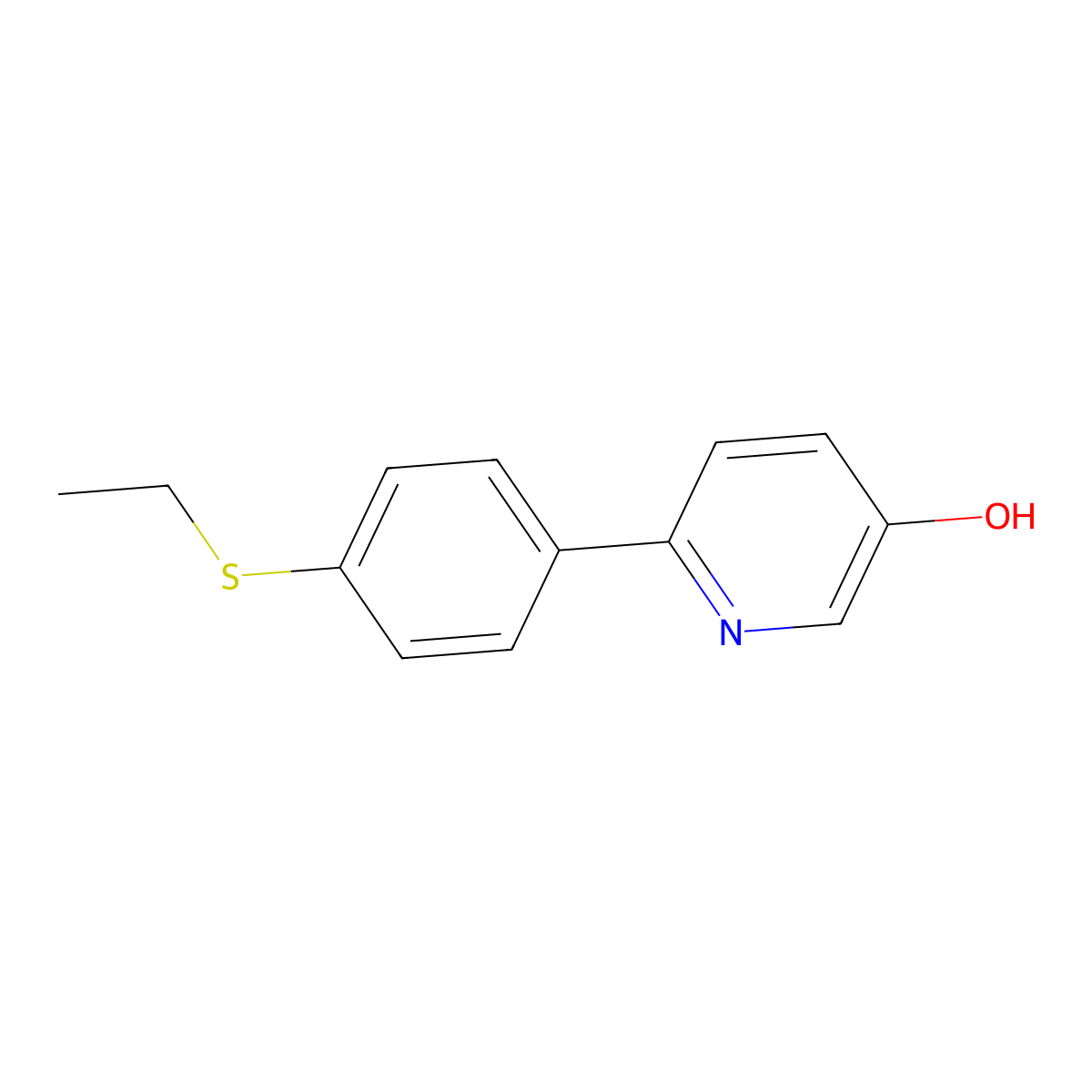 2-(4-Ethylthiophenyl)-5-hydroxypyridine molecular structure, CAS 1262010-79-6