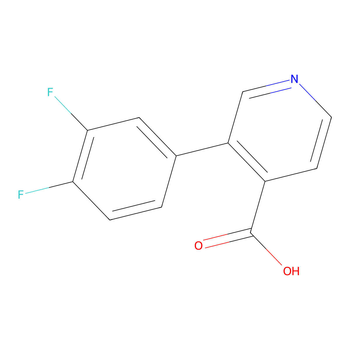 3-(3,4-Difluorophenyl)isonicotinic acid molecular structure, CAS 1262010-80-9
