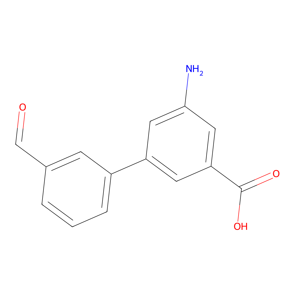 3-Amino-5-(3-formylphenyl)benzoic acid molecular structure, CAS 1262010-94-5