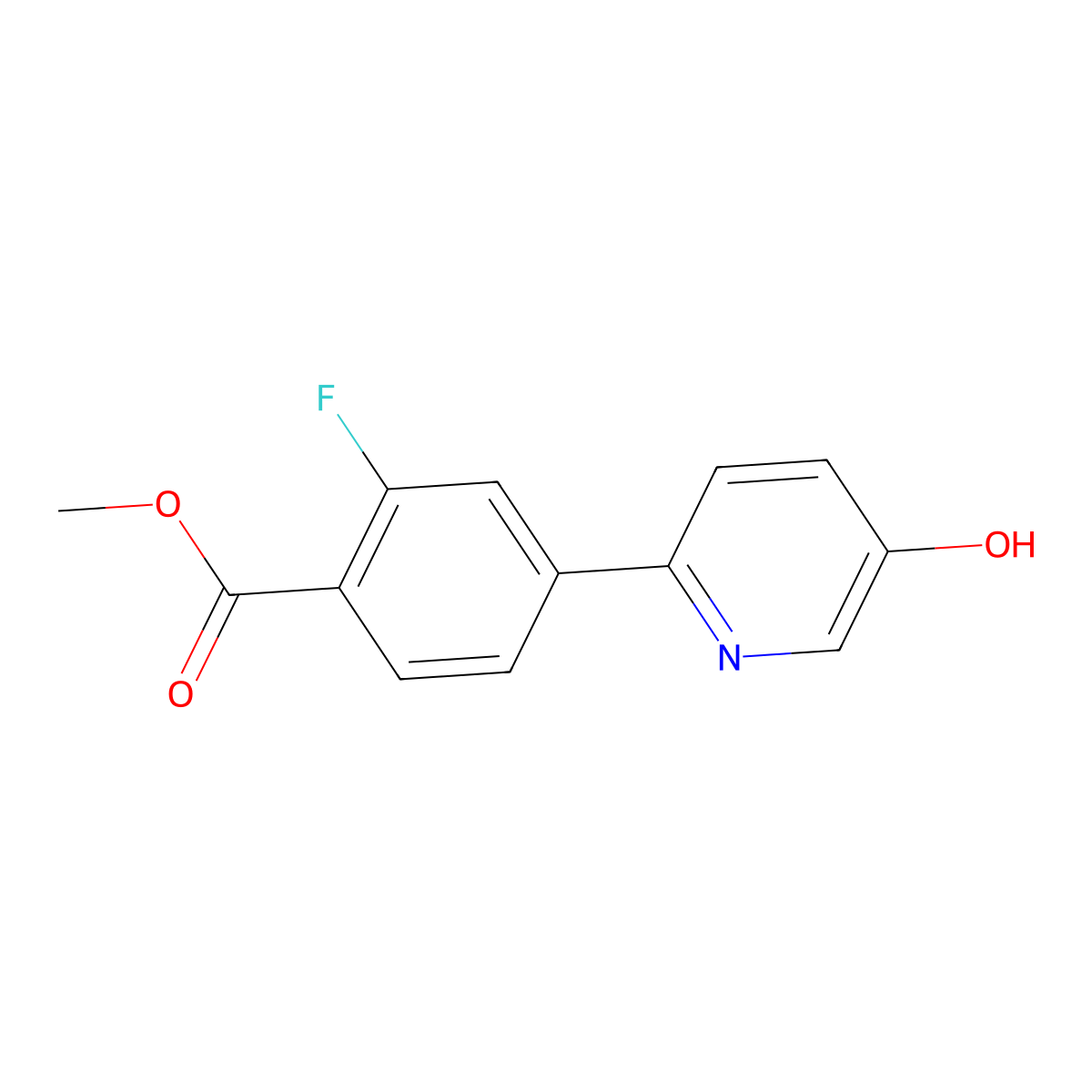 Methyl 2-fluoro-4-(5-hydroxypyridin-2-yl)benzoate molecular structure, CAS 1262010-97-8