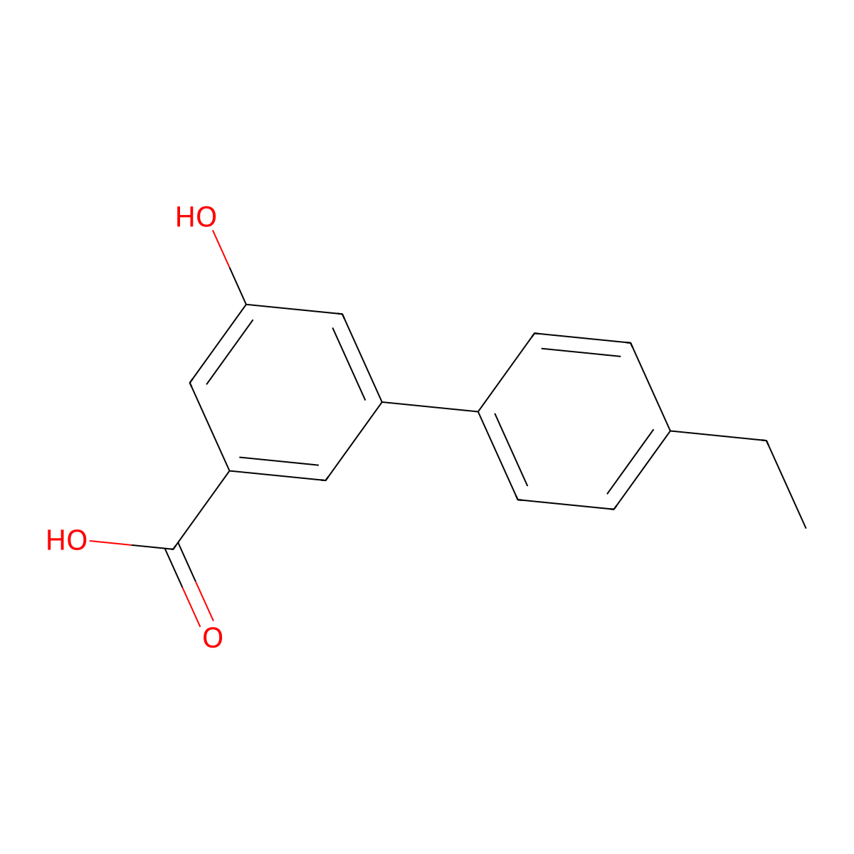 3-(4-Ethylphenyl)-5-hydroxybenzoic acid molecular structure, CAS 1262010-98-9