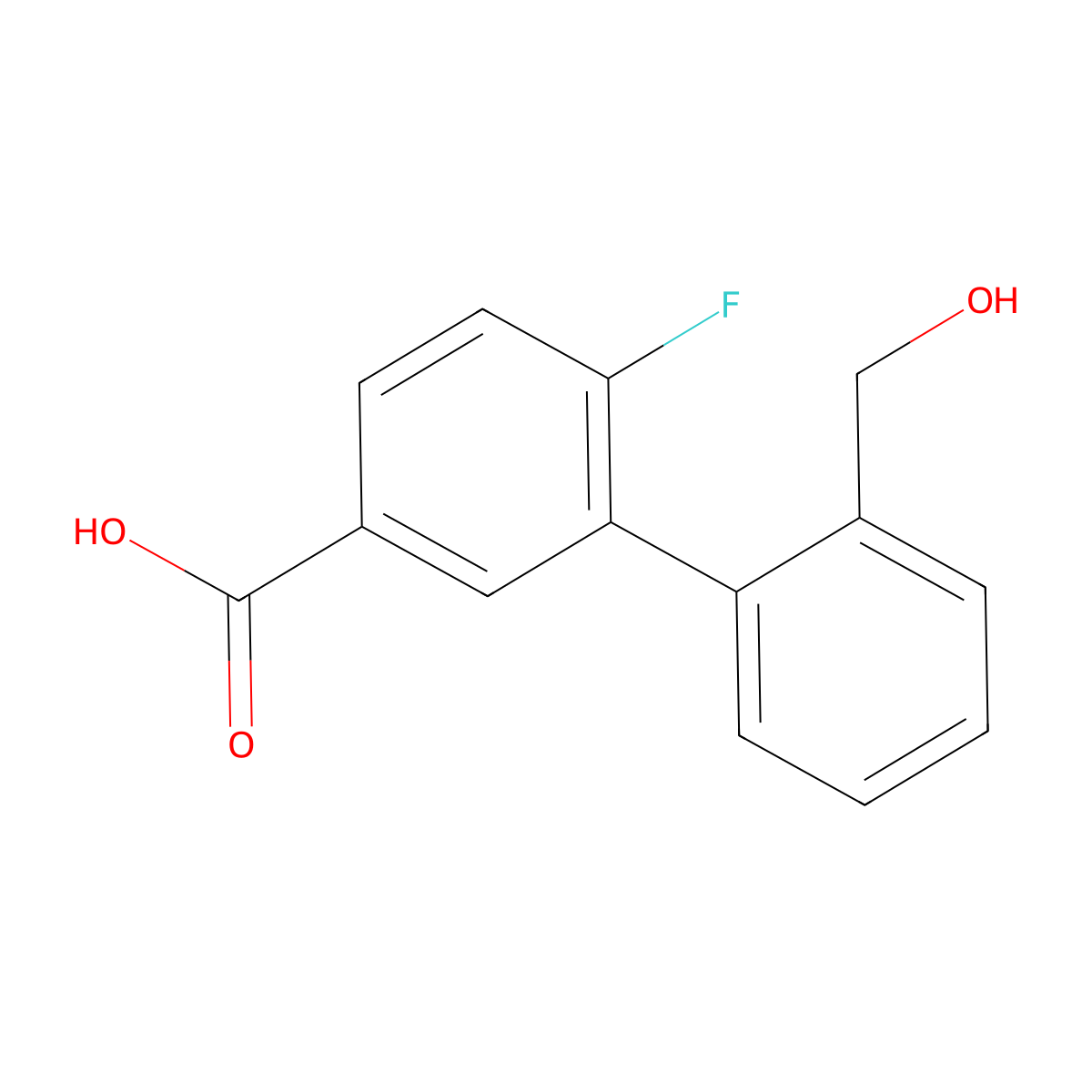 4-Fluoro-3-(2-hydroxymethylphenyl)benzoic acid molecular structure, CAS 1262011-07-3