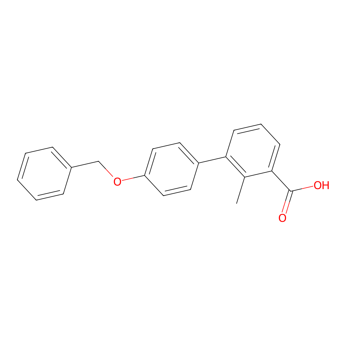 3-(4-Benzyloxyphenyl)-2-methylbenzoic acid molecular structure, CAS 1262011-09-5