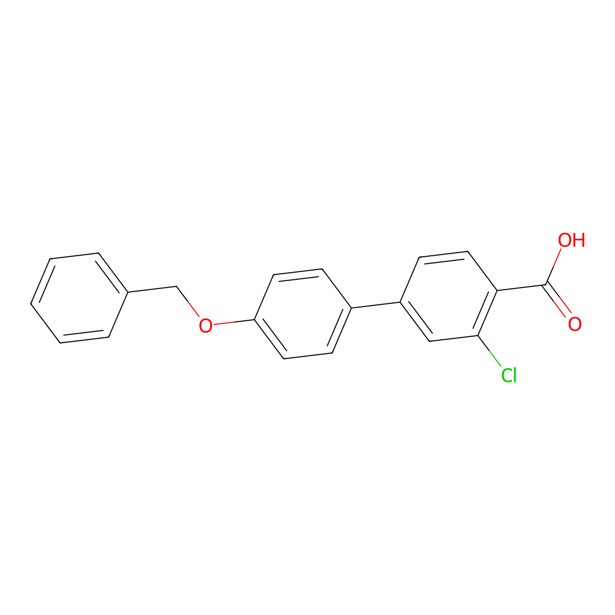 4-(4-Benzyloxyphenyl)-2-chlorobenzoic acid molecular structure, CAS 1262011-12-0