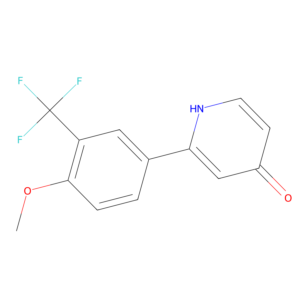 4-Hydroxy-2-(4-methoxy-3-trifluoromethylphenyl)pyridine molecular structure, CAS 1262011-13-1