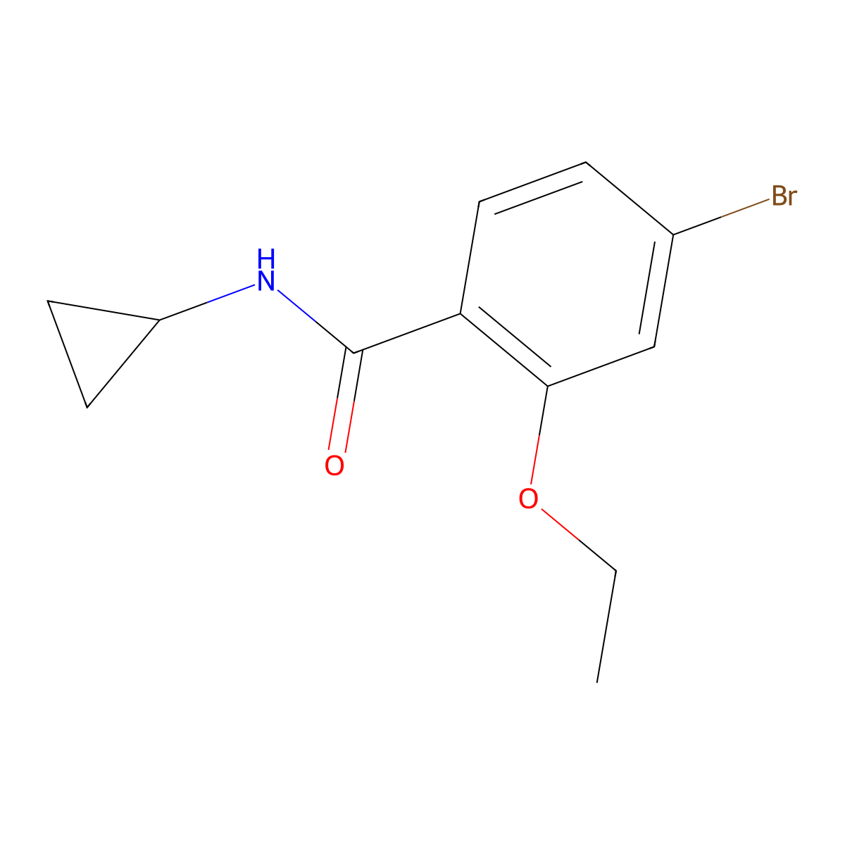 4-Bromo-N-cyclopropyl-2-ethoxybenzamide molecular structure, CAS 1262011-20-0
