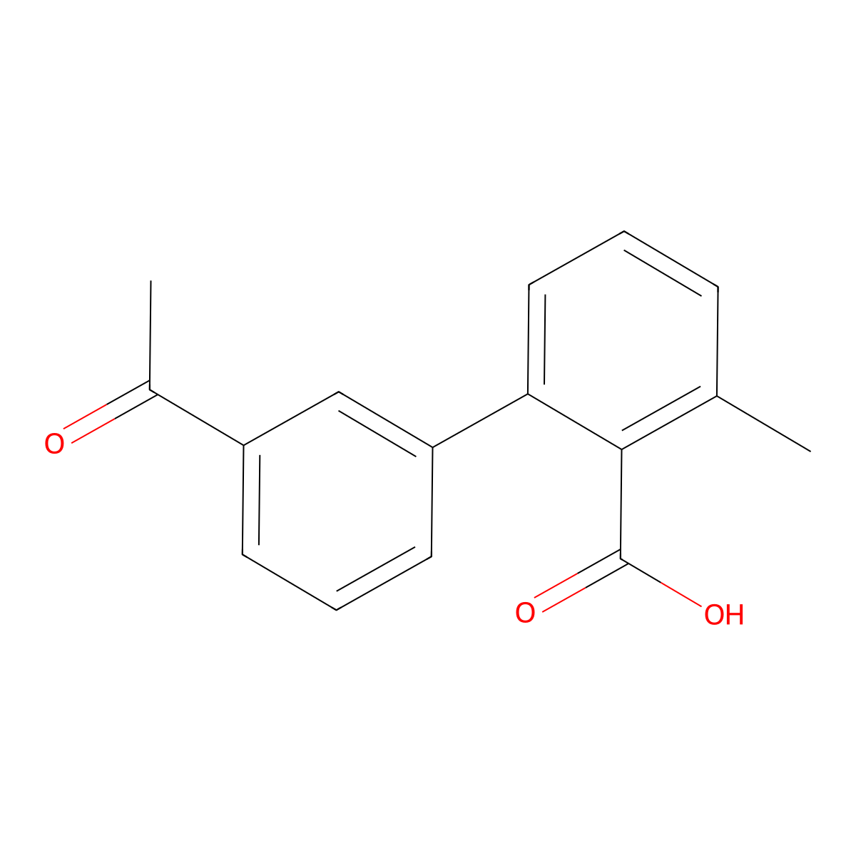 2-(3-Acetylphenyl)-6-methylbenzoic acid molecular structure, CAS 1262011-22-2
