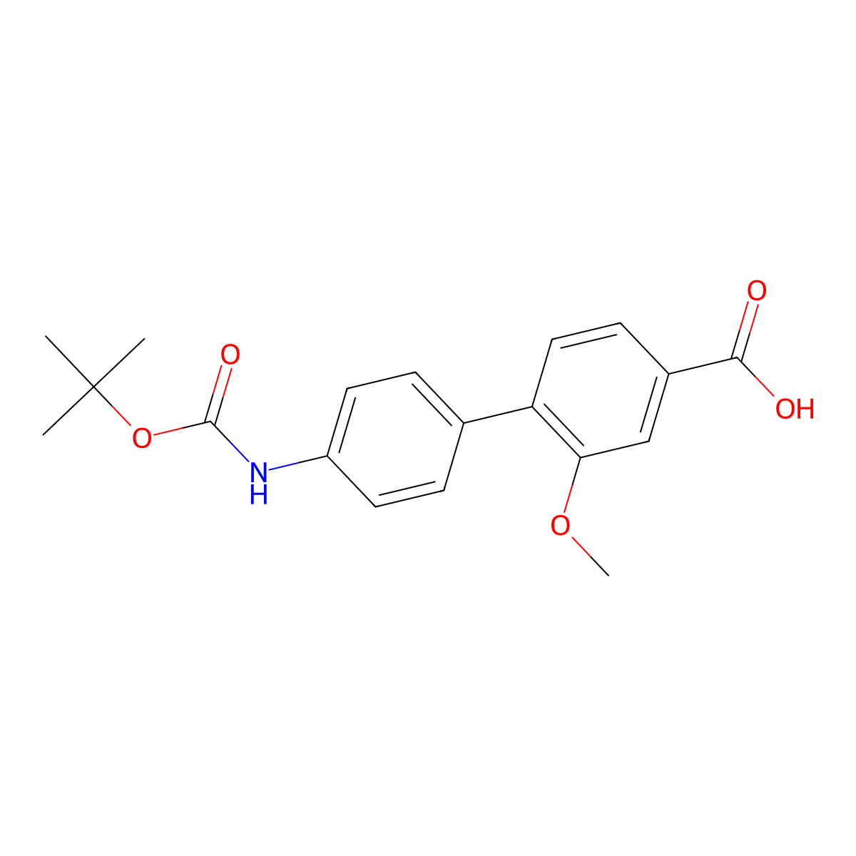 4-(4-BOC-Aminophenyl)-3-methoxybenzoic acid molecular structure, CAS 1262011-24-4