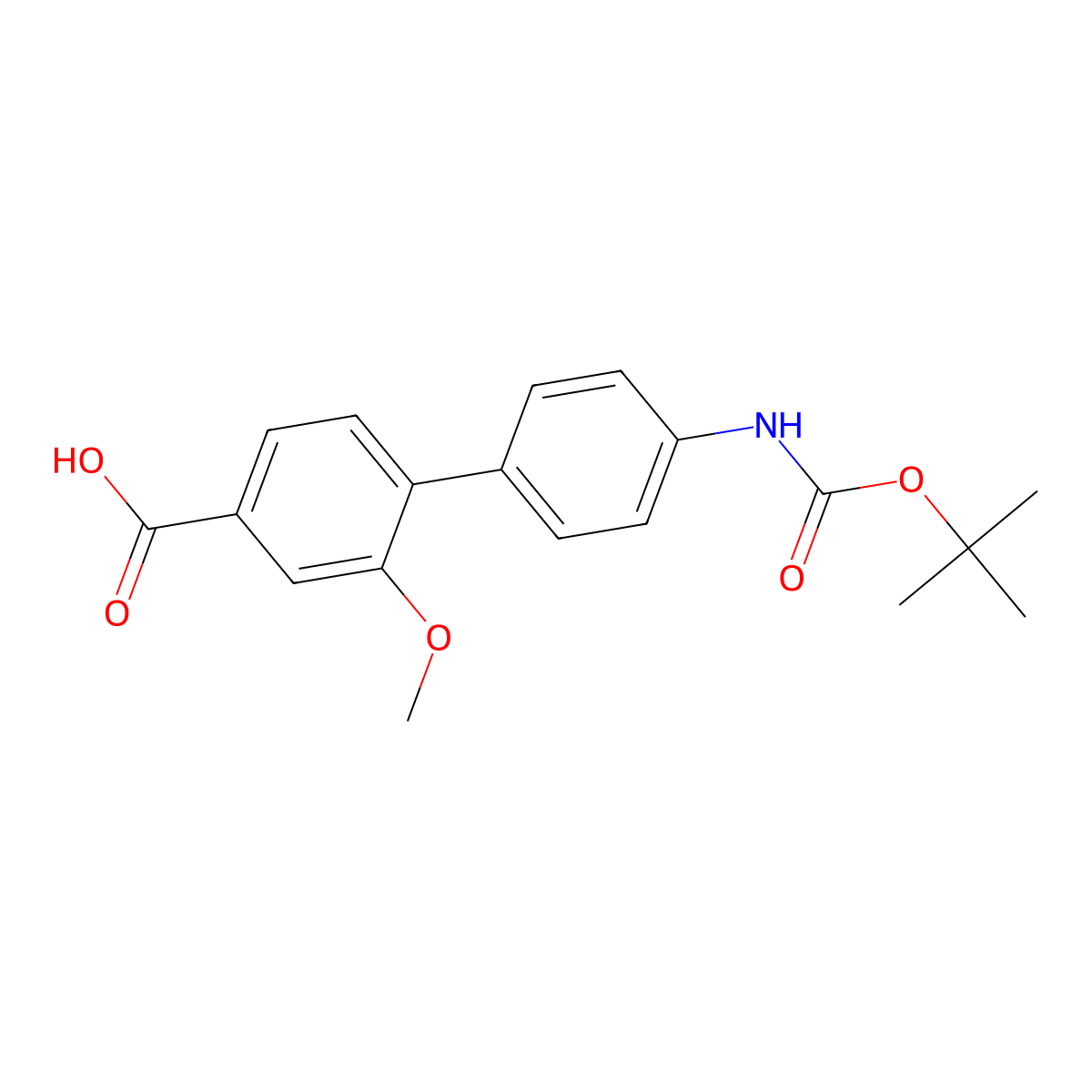 4-(4-BOC-Aminophenyl)-3-methoxybenzoic acid molecular structure, CAS 1262011-24-4