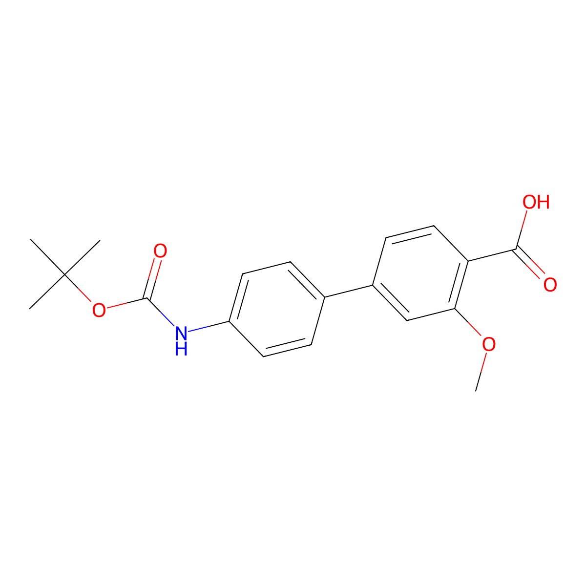 4-(4-BOC-Aminophenyl)-2-methoxybenzoic acid molecular structure, CAS 1262011-25-5