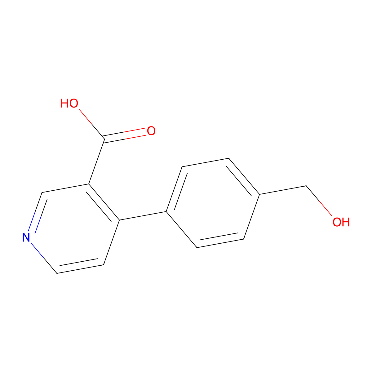4-(4-Hydroxymethylphenyl)nicotinic acid molecular structure, CAS 1262011-36-8
